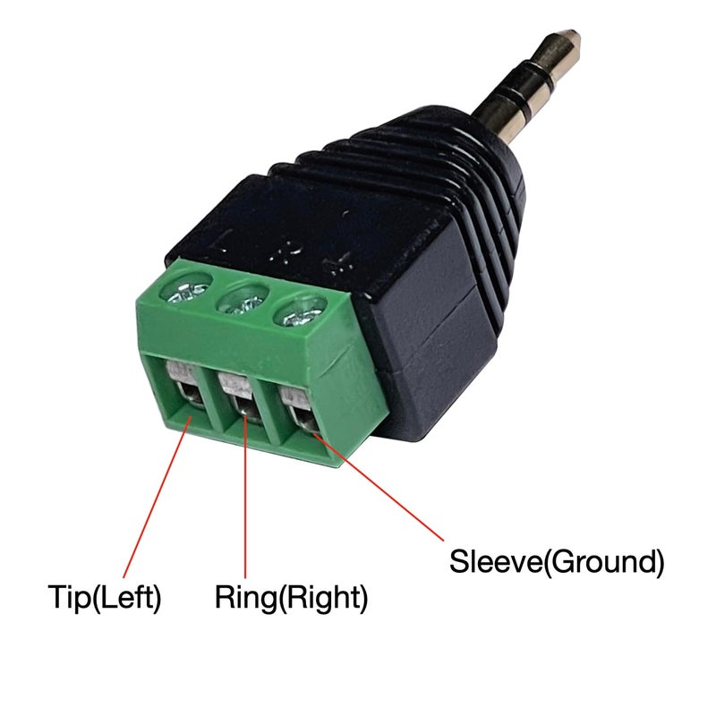 CESS 3.5mm Stereo TRS Male Plug to AV Screw Audio Terminal, Solder-Free, Quick Screw Connection for DIY, Test, Measurement, Surveillance, and Engineering, 10 Pack - Image 4